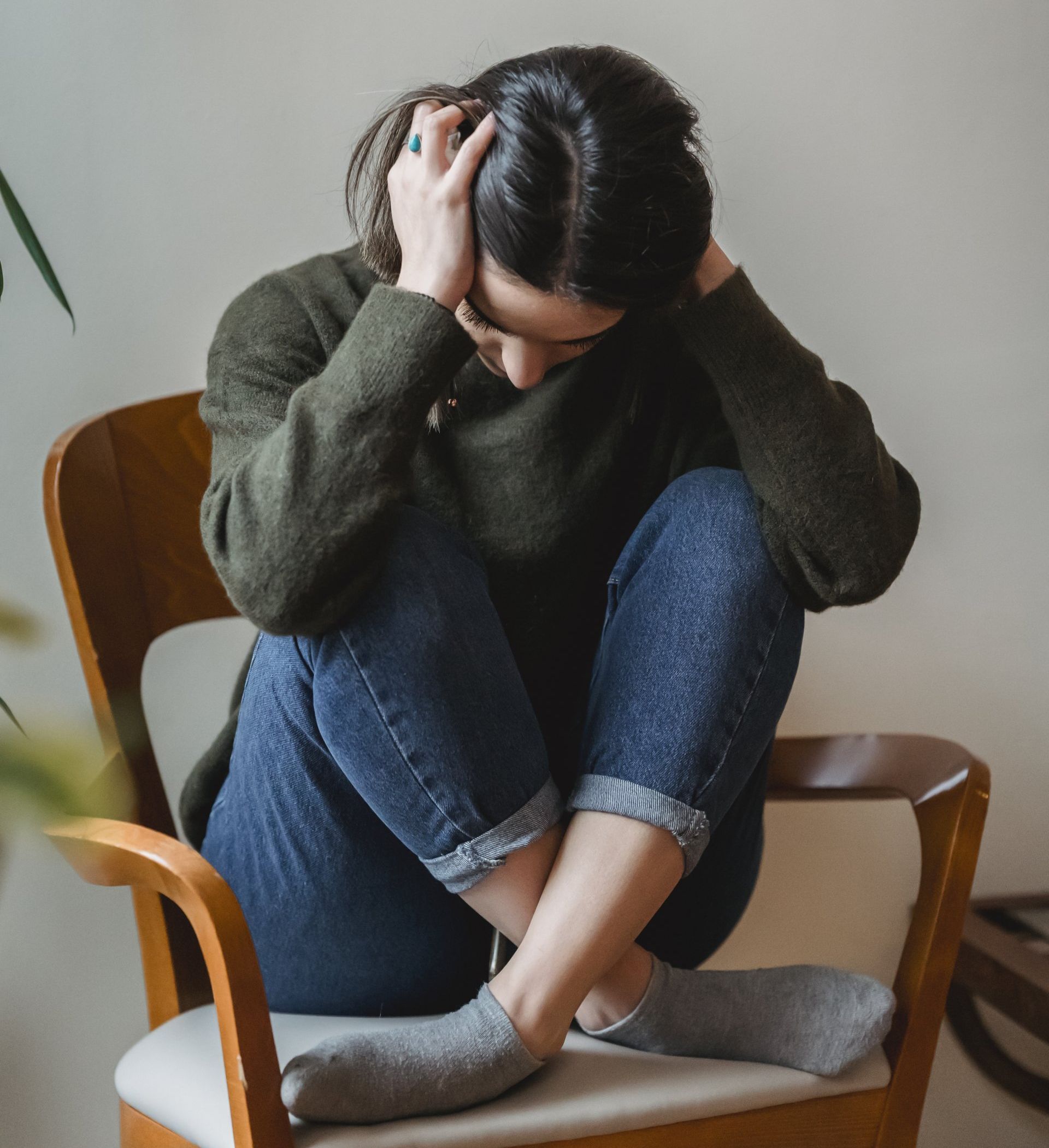 Woman experiencing grief