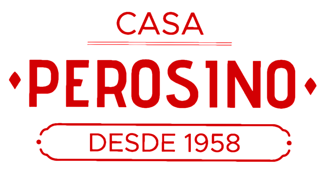 Logo de CASA PEROSINO en rojo con “DESDE 1958”