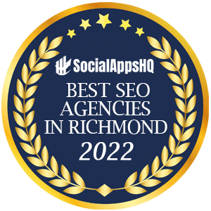 Seal for our award for Best SEO Agencies in Richmond 2022 by SocialAppsHQ