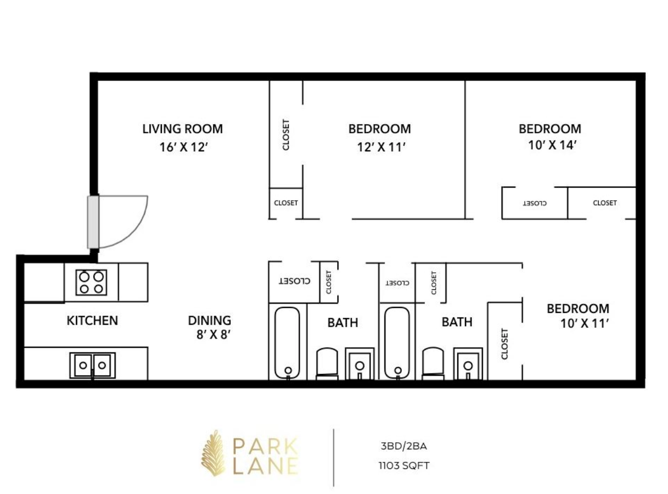 A black and white floor plan of a house.