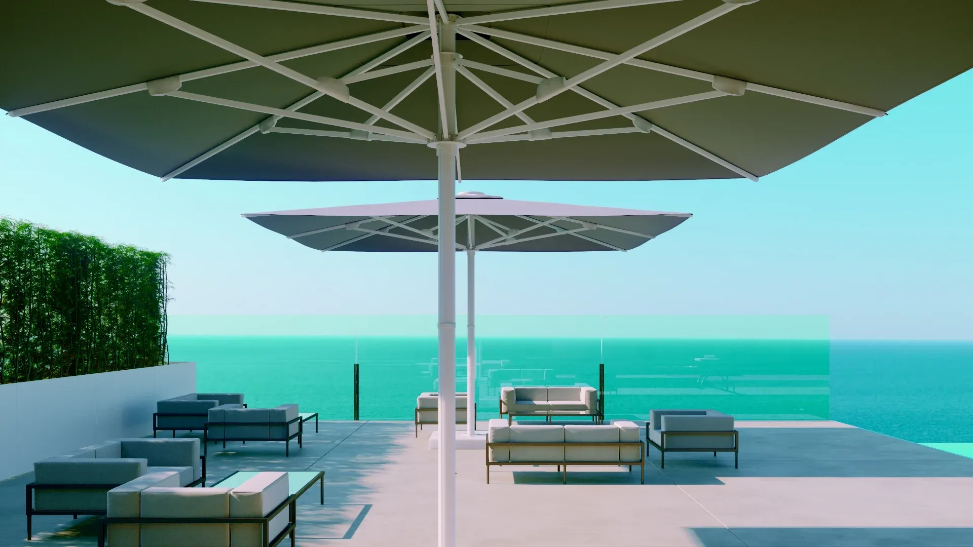 Ombrelloni e divani per esterni