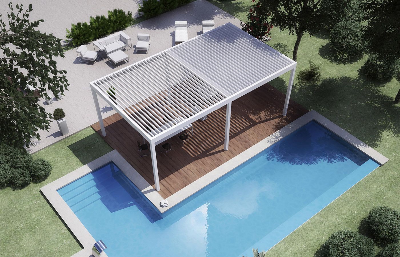 Pergola autoportante subordo piscina