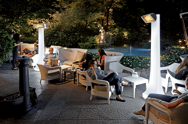Stufa elettrica per esterno ristorante