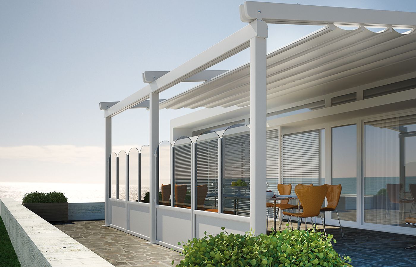 Tenda di design per esterni ristorante