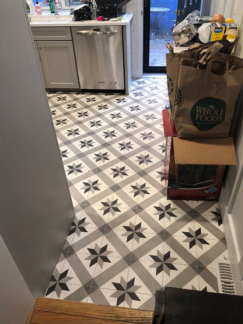 Kitchen Tiles with Pattern — Philadelphia, PA — Family & Friends Builders LLC