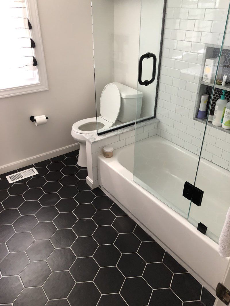 Bathroom with with New Tiles — Philadelphia, PA — Family & Friends Builders LLC