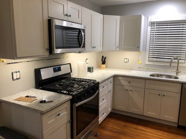 White Counter Top Kitchen Design — Philadelphia, PA — Family & Friends Builders LLC