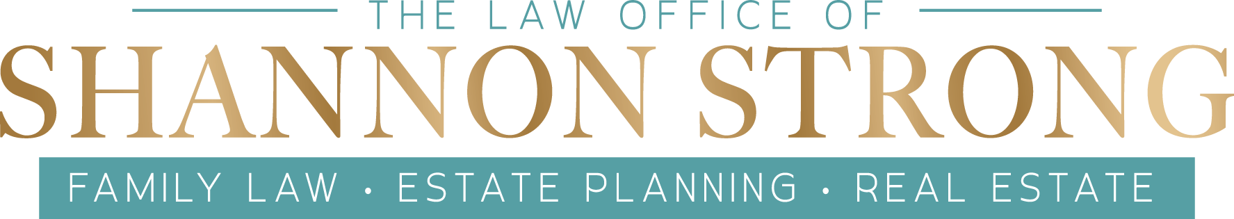 The logo for the law office of shannon strong family law estate planning real estate