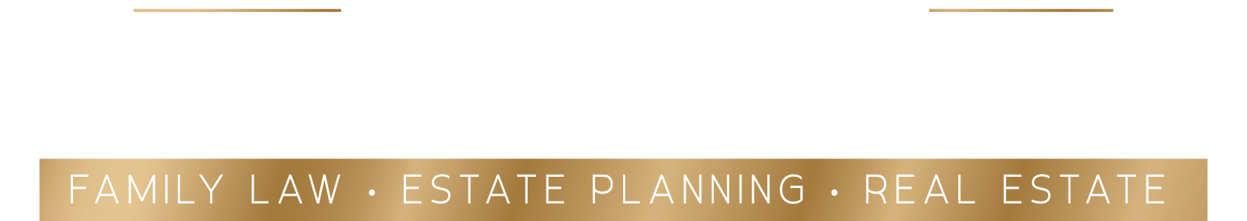 A gold banner with the words `` family law estate planning real estate '' written on it.