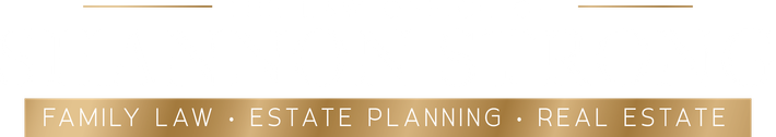 A gold banner with the words `` family law estate planning real estate '' written on it.