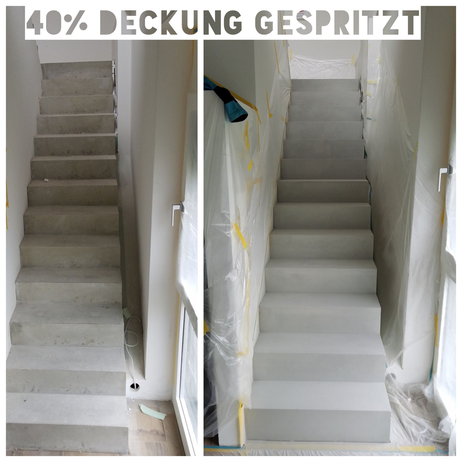 Betontreppe Treppenpodest im Farbton Betongrau Sichtbeton mit Betonkosmetik verschönert