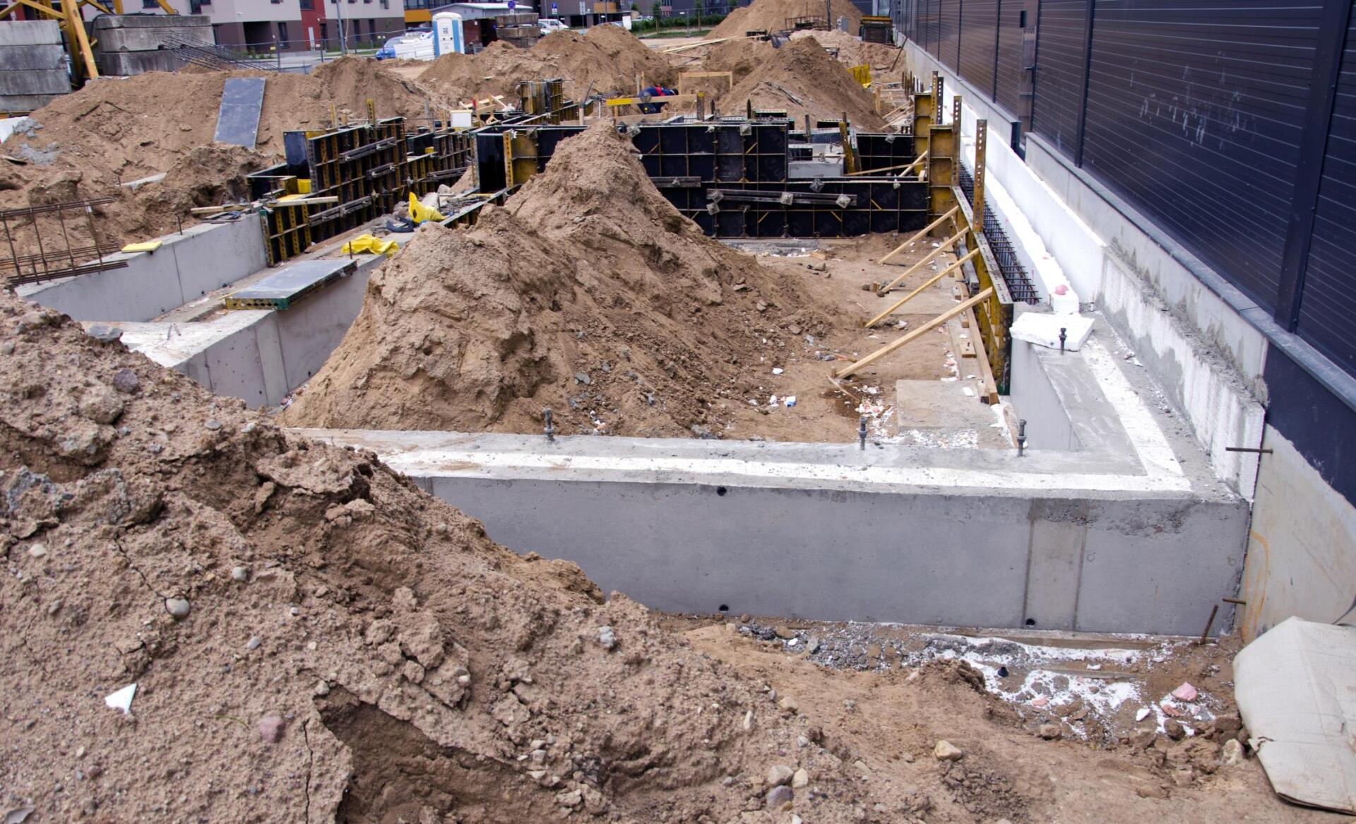 slab foundation in the site