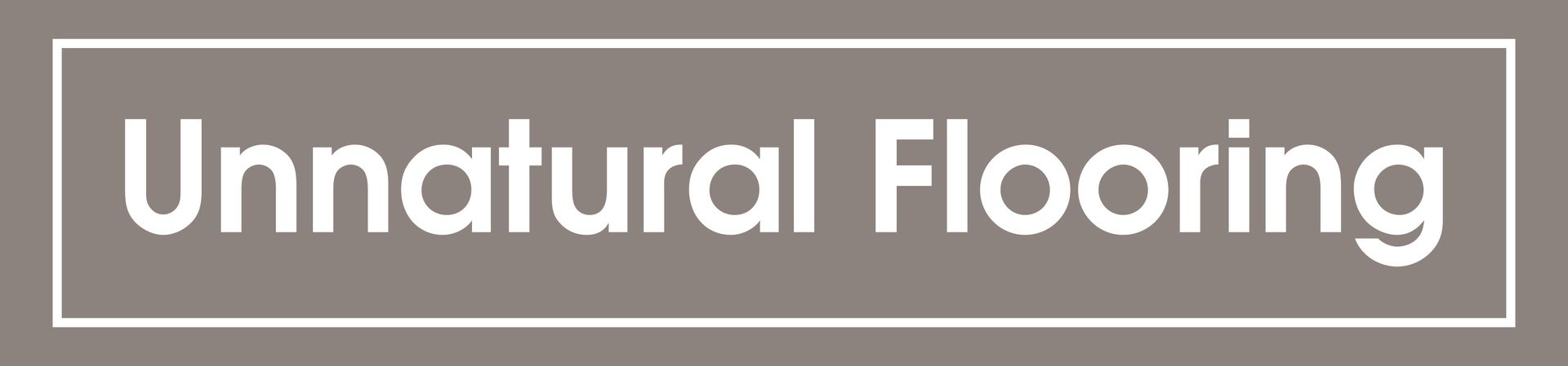 A logo for unnatural flooring is shown on a gray background.