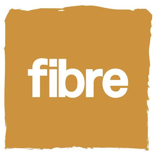 A yellow square with the word fibre on it