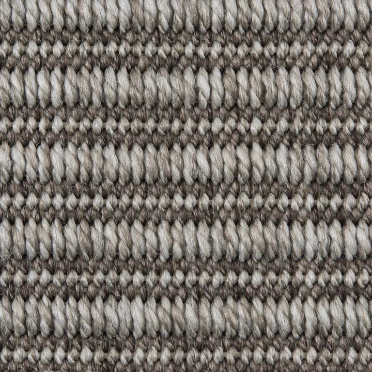 A close up of a gray and white knitted fabric.