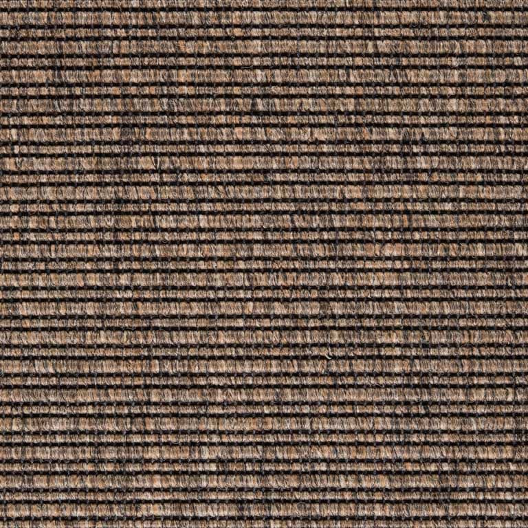 A close up of a brown carpet with a striped pattern.