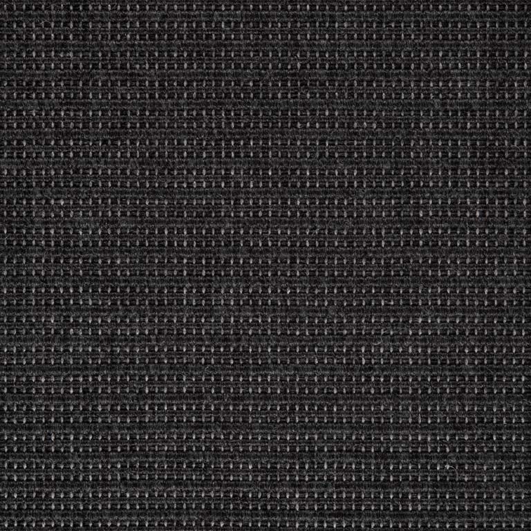 A close up of a black rug with a grid pattern.