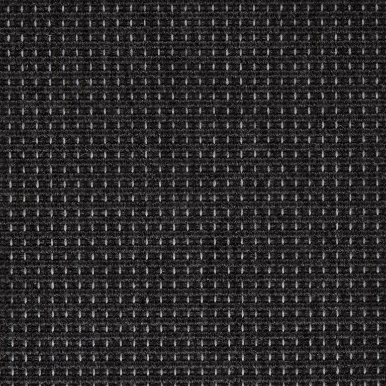 A close up of a black fabric with a white pattern.