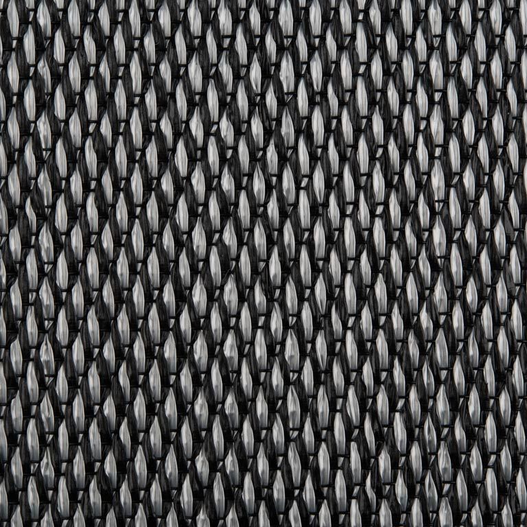 A close up of a black and white fabric texture.