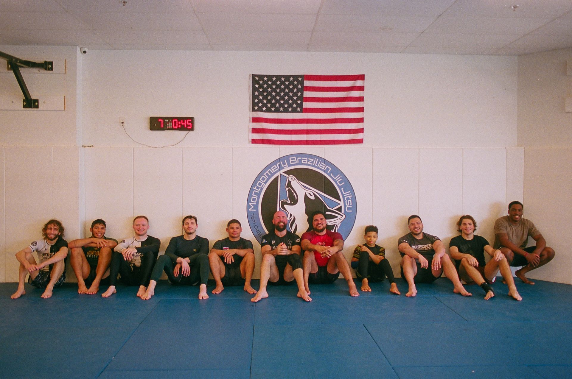 Adults drilling Jiu-jitsu escapes at Montgomery Brazilian Jiu-Jitsu in Montgomery, NJ.