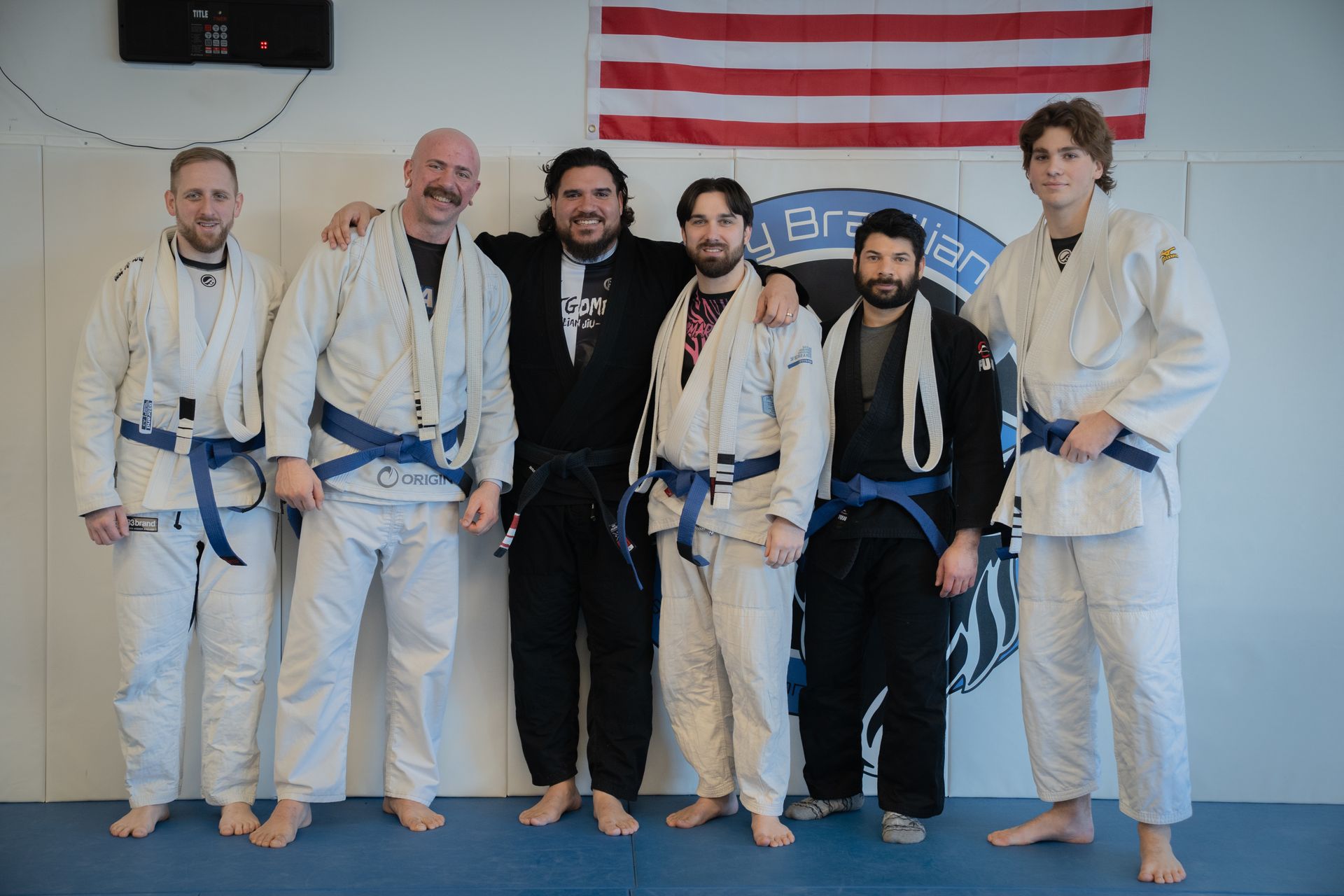 Adults practicing Jiu-jitsu drills at Montgomery Brazilian Jiu-Jitsu in Montgomery, NJ.