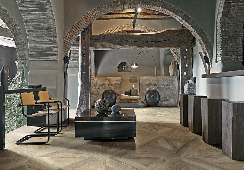 Pavimento in gres porcellanato effetto legno serie Planches di Rex ceramiche Florim