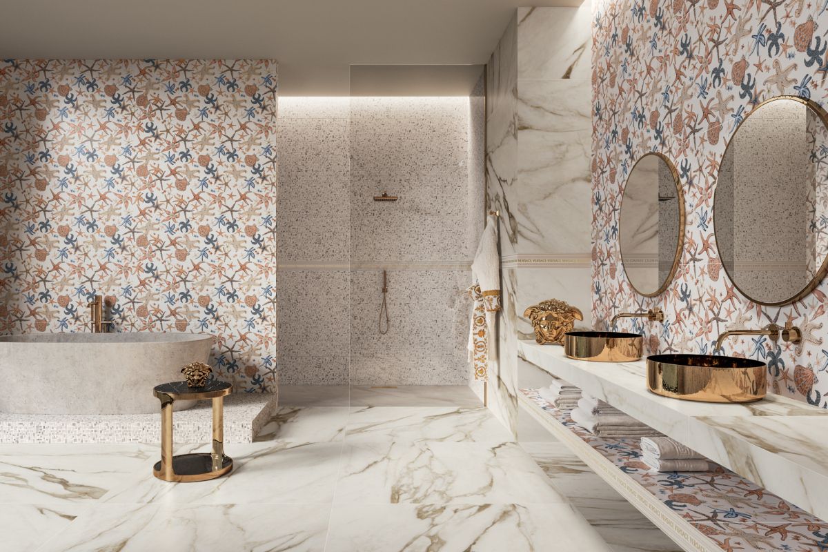 ceramiche versace pavimento gres porcellanato serie icons effetto marmo
