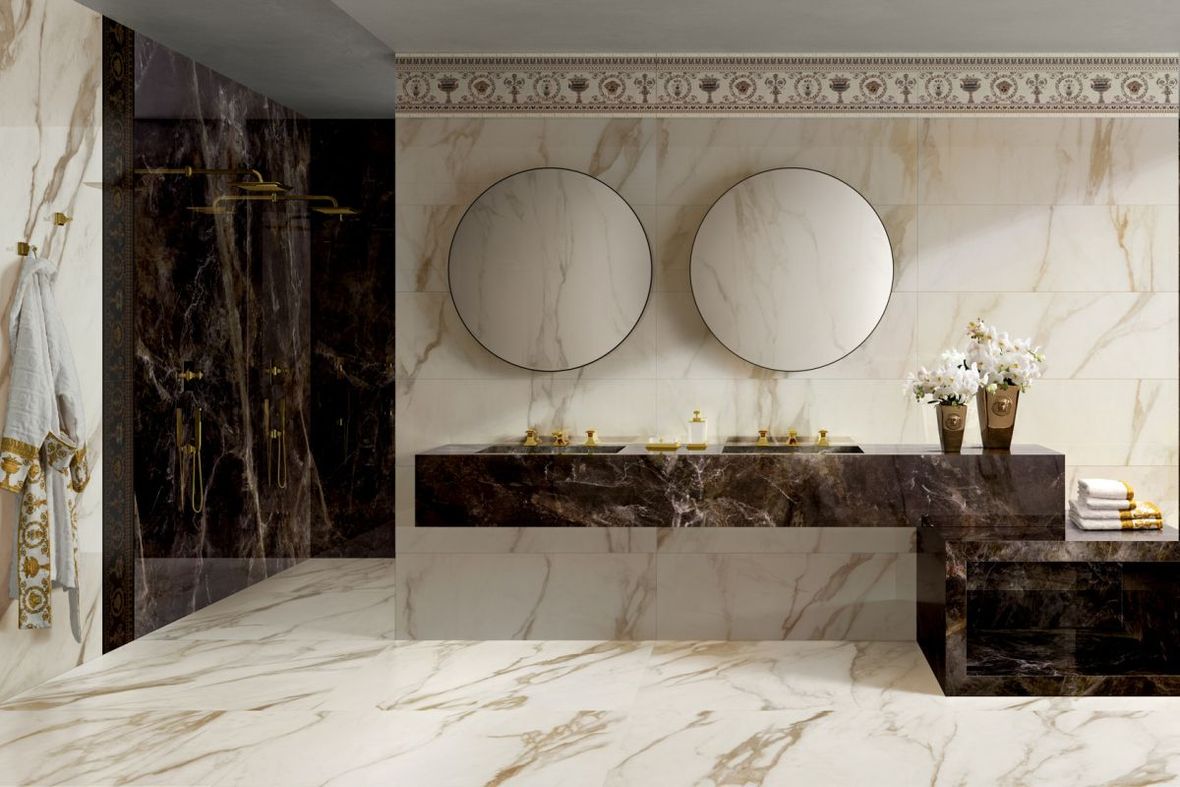 ceramiche versace pavimento gres porcellanato serie maximvs effetto marmo
