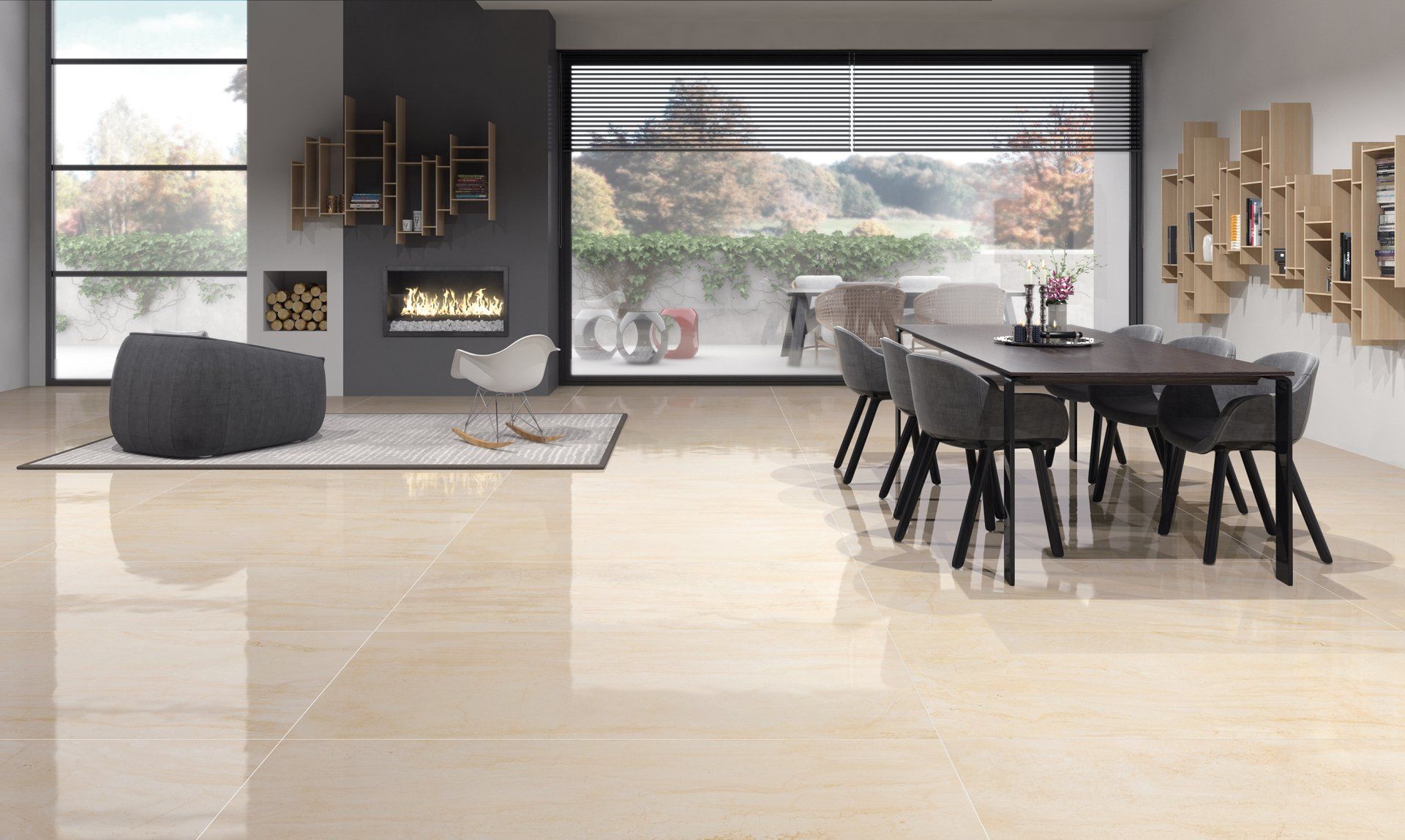 Pavimento gres porcellanato serie transalp monocibec effetto marmo