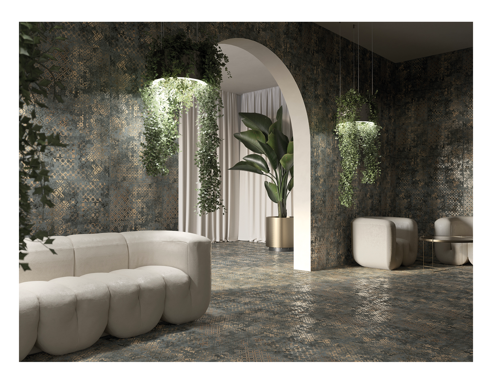 Pavimento e Rivestimento in gres porcellanato serie Affreschi di Mariner Ceramiche