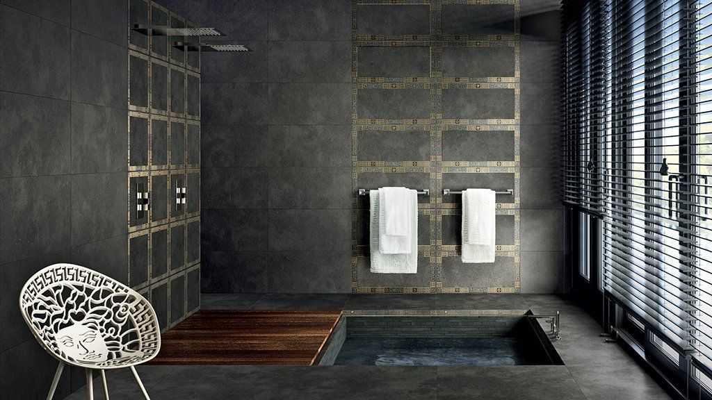 pavimento e rivestimento in gres porcellanato serie greek di versace ceramics