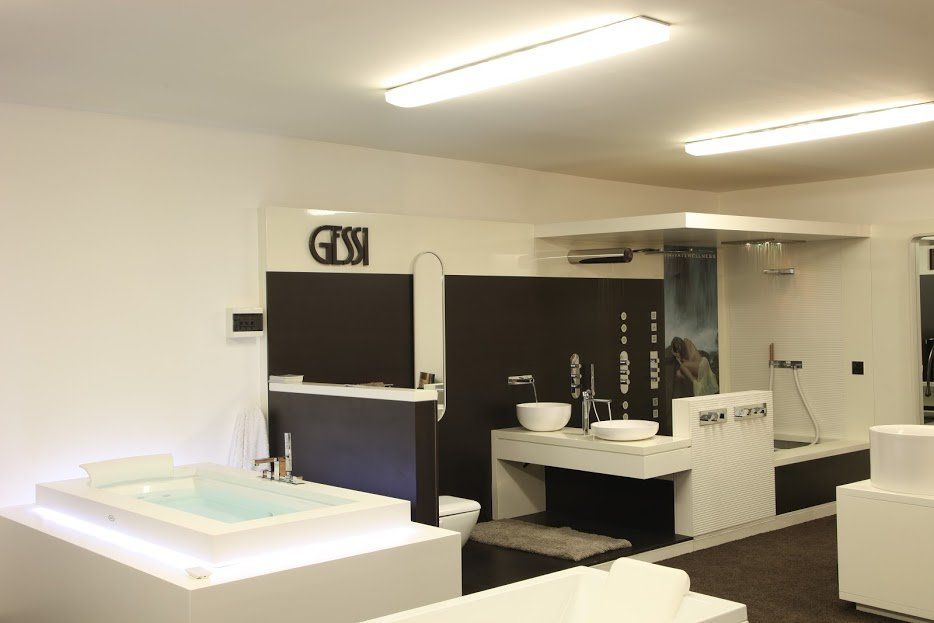 rubinetti sanitari  accessori bagno gessi in showroom edilappia