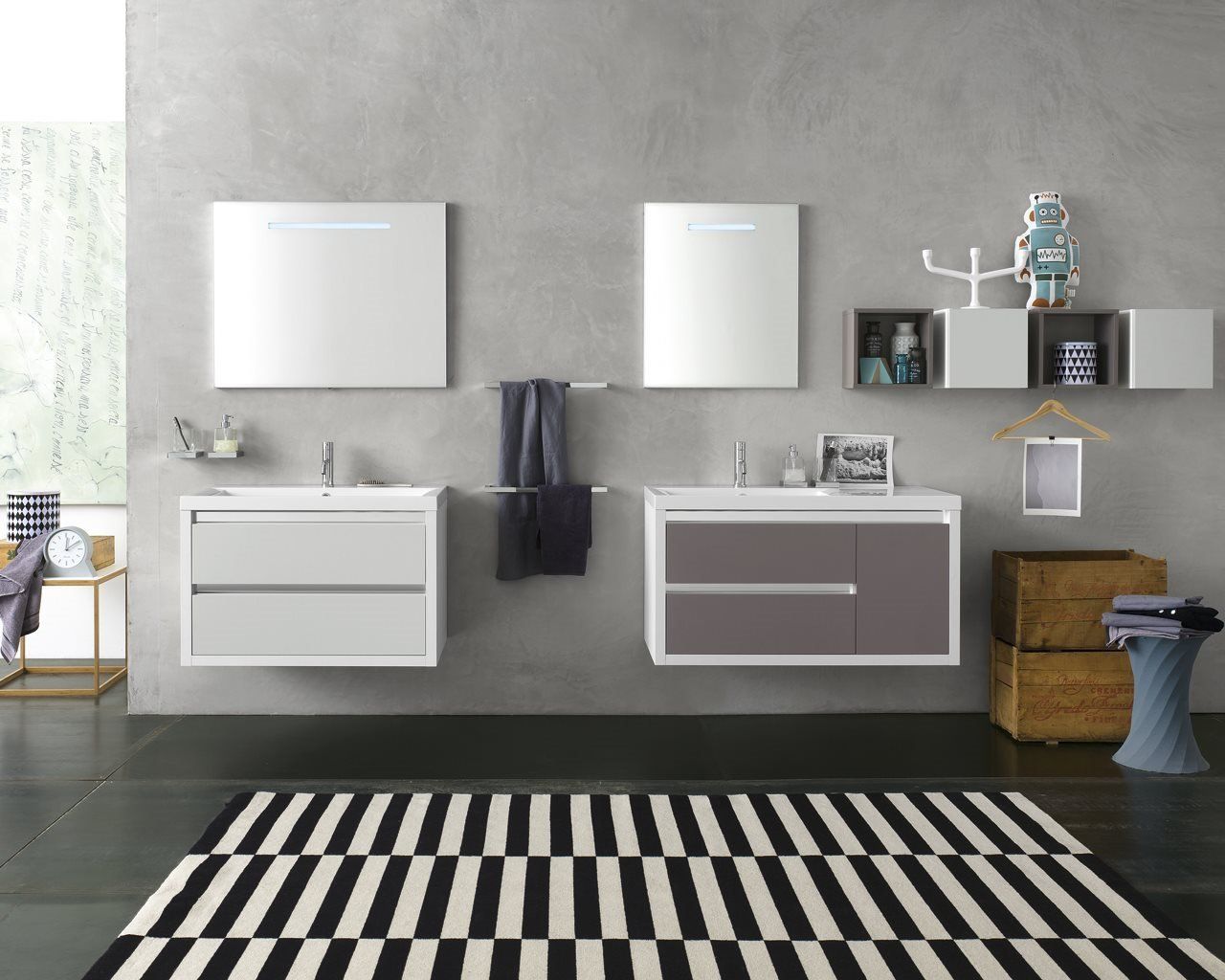 Mobile da bagno doppio di Inda collezione Clever