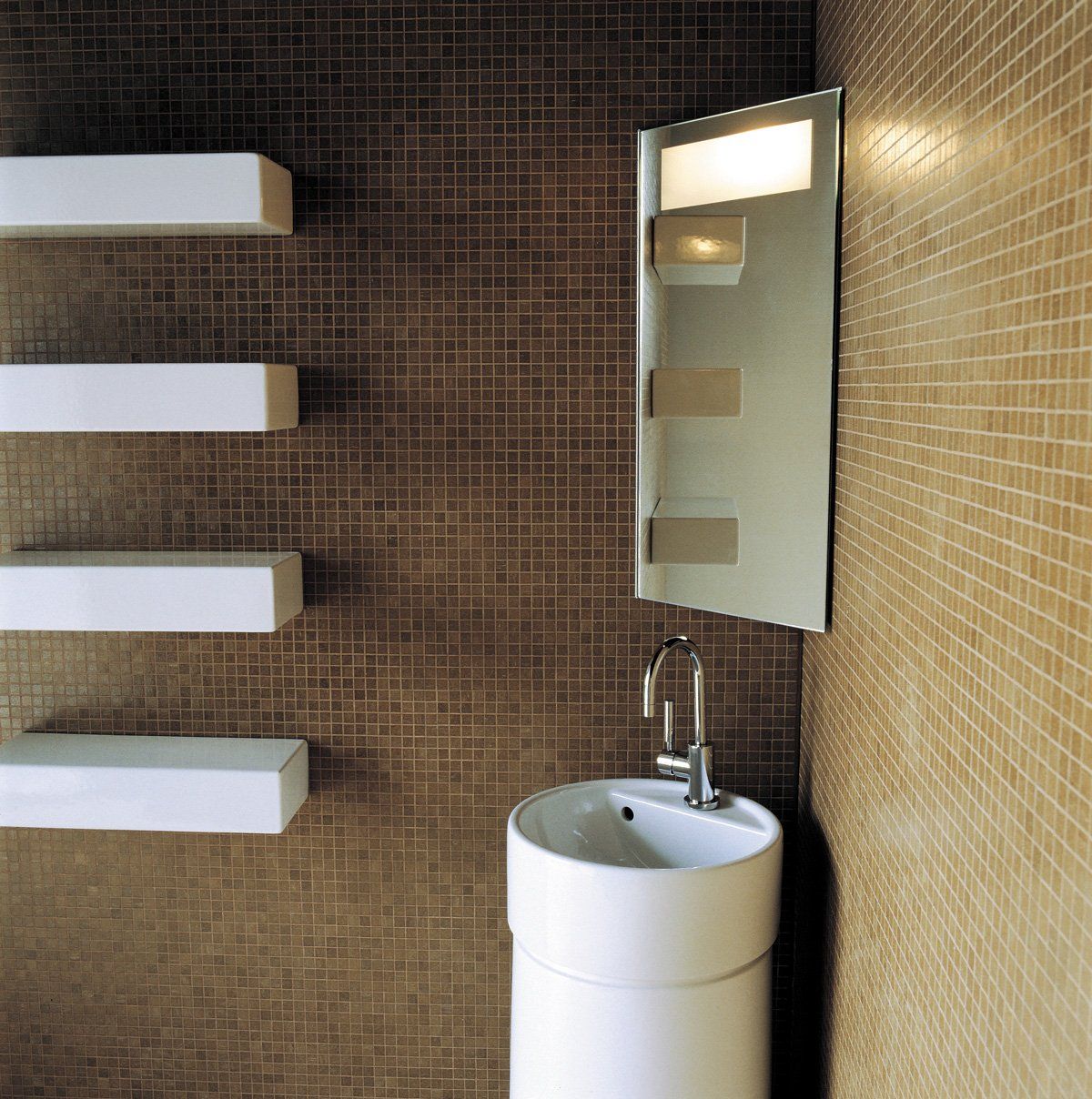 Accessori bagno specchio angolare mensola flaminia design