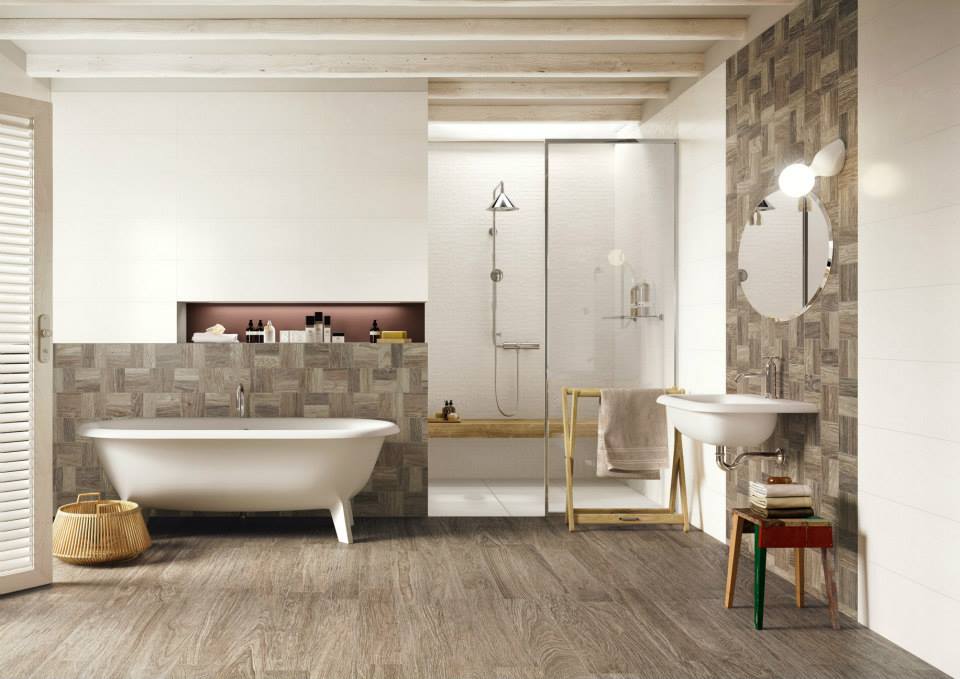 pavimento e rivestimento bagno in gres porcellanato di ceramica sant'agostino