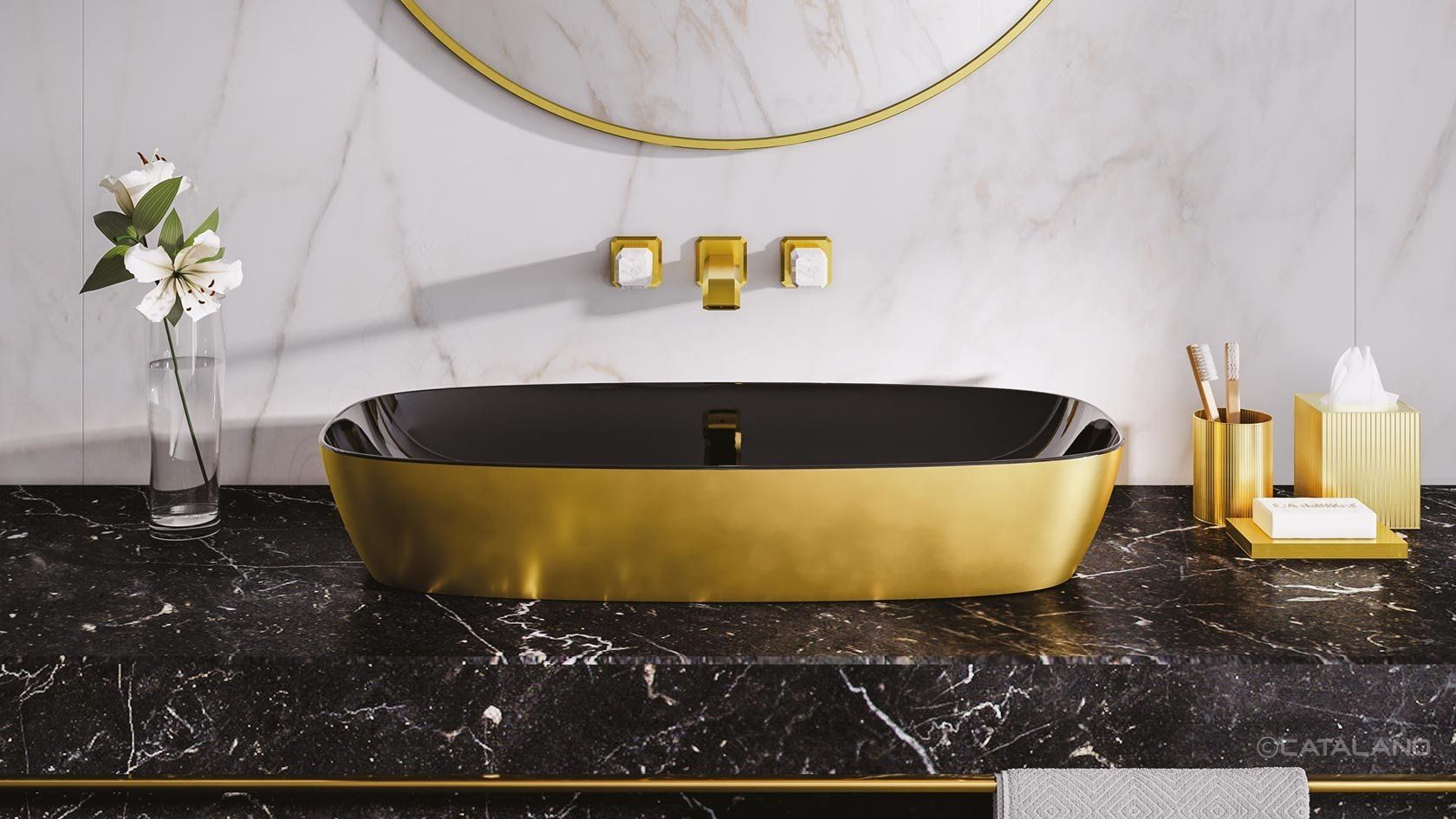 lavabo bagno oro catalano design