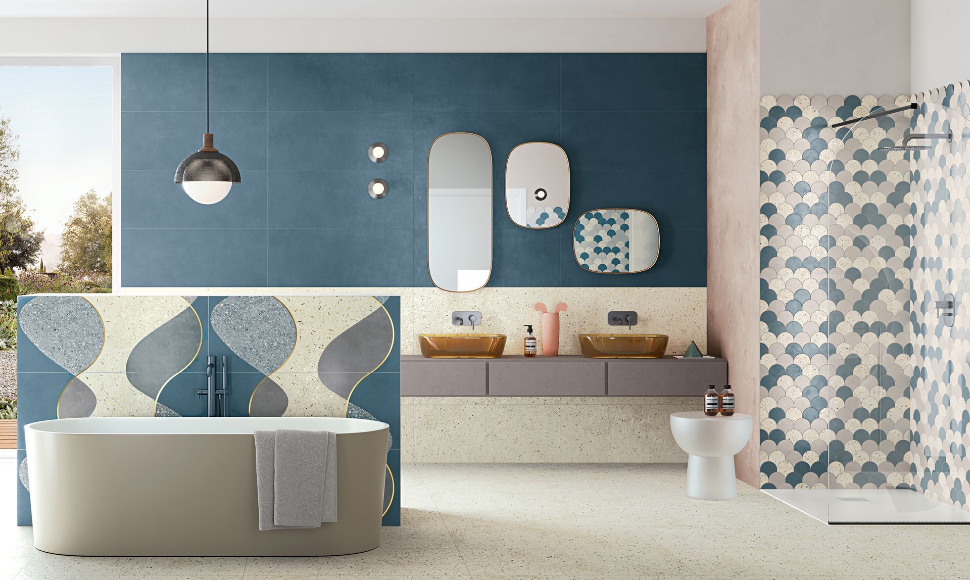 Pavimento e  Rivestimento in gres porcellanato di Naxos ceramiche serie Chromatica