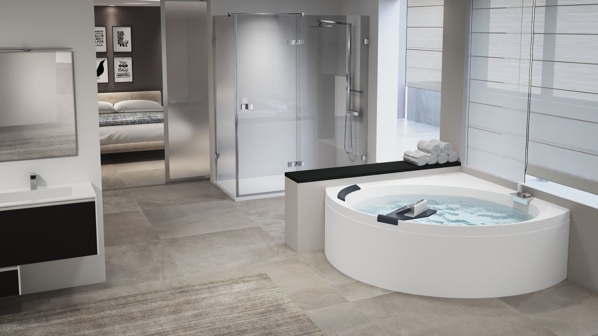 vasca da bagno ad angolo Divina design Novellini