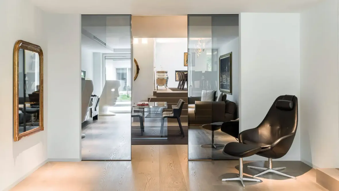 eclisse porta scorrevole in vetro