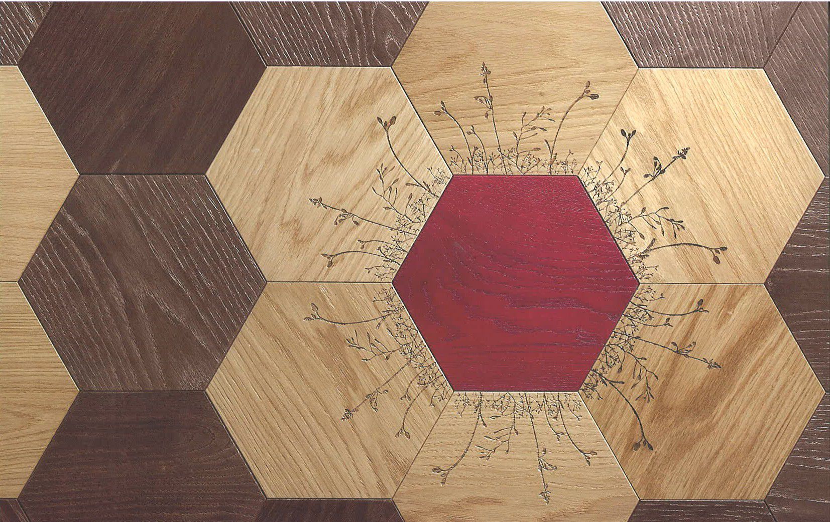 Bisazza Wood parquet design esagono