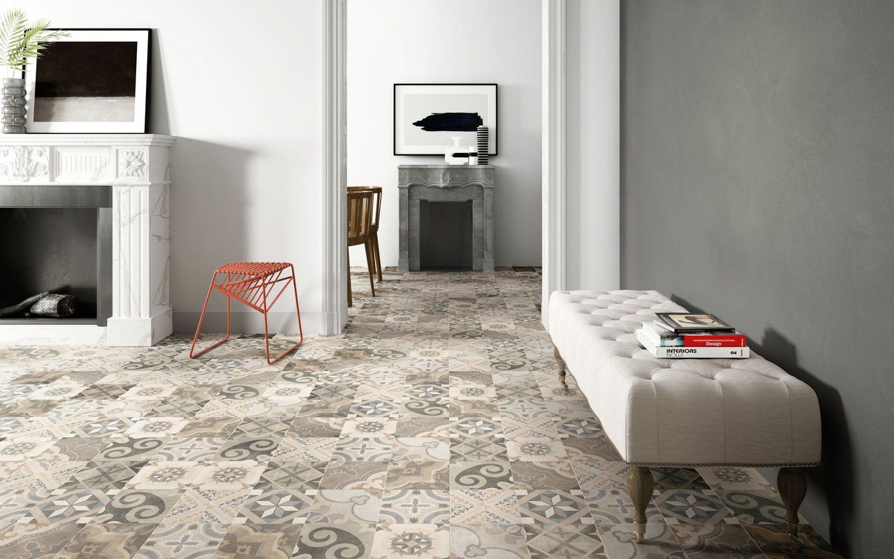Pavimento in gres porcellanato serie Patchwork classic mix di ceramica sant'agostino