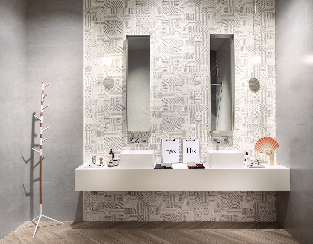 Rivestimento bagno in gres porcellanato serie Metrochic di ceramica sant'agostino