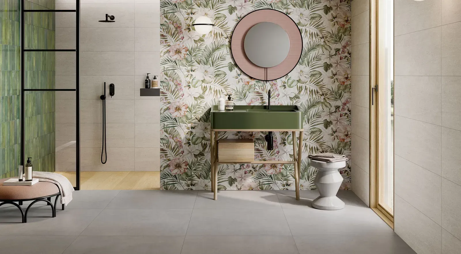 Pavimento e rivestimento in gres porcellanato serie Ludostone di Ceramica Rondine