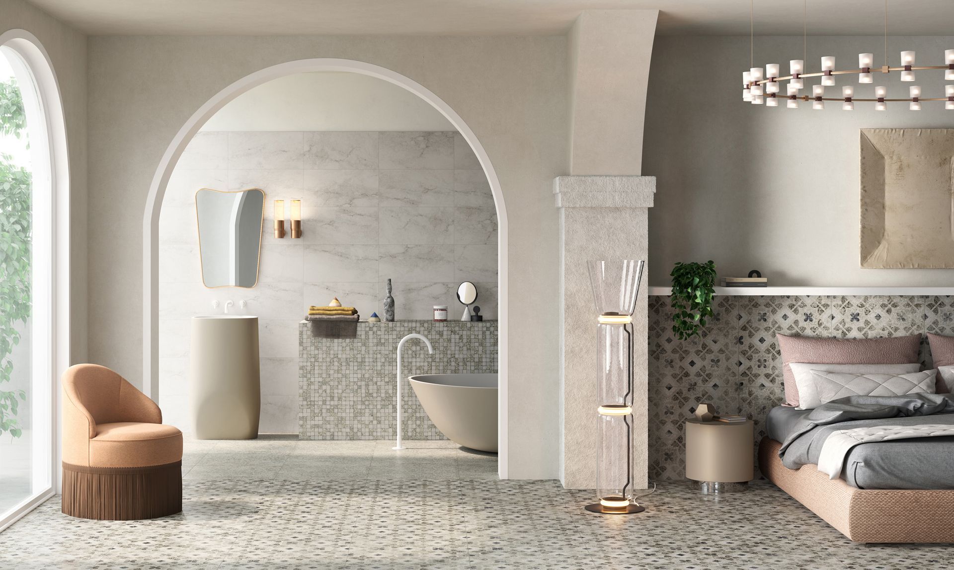 Pavimento e Rivestimento in gres porcellanato serie Orangerie naxos ceramiche  effetto legno effetto marmo