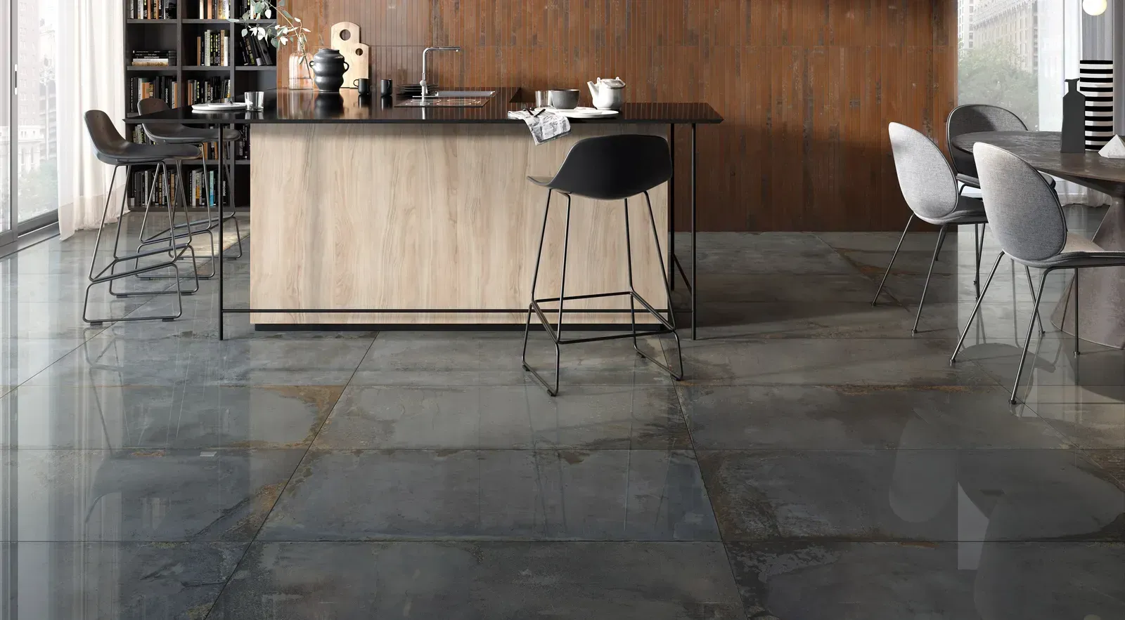 Pavimento in gres porcellanato serie Oxyd di Ceramica Rondine