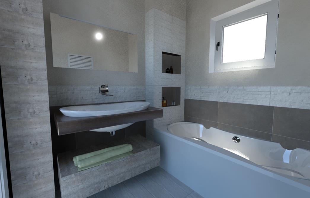 Progettazione 3d bagno con vasca