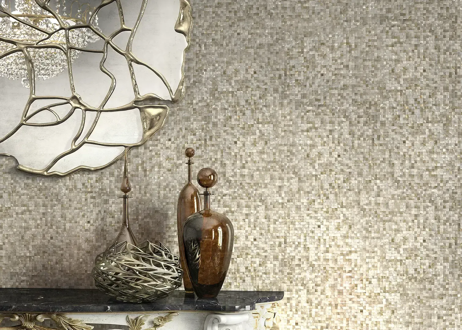 nacrè mosaico in madreperla di m+ mosaics