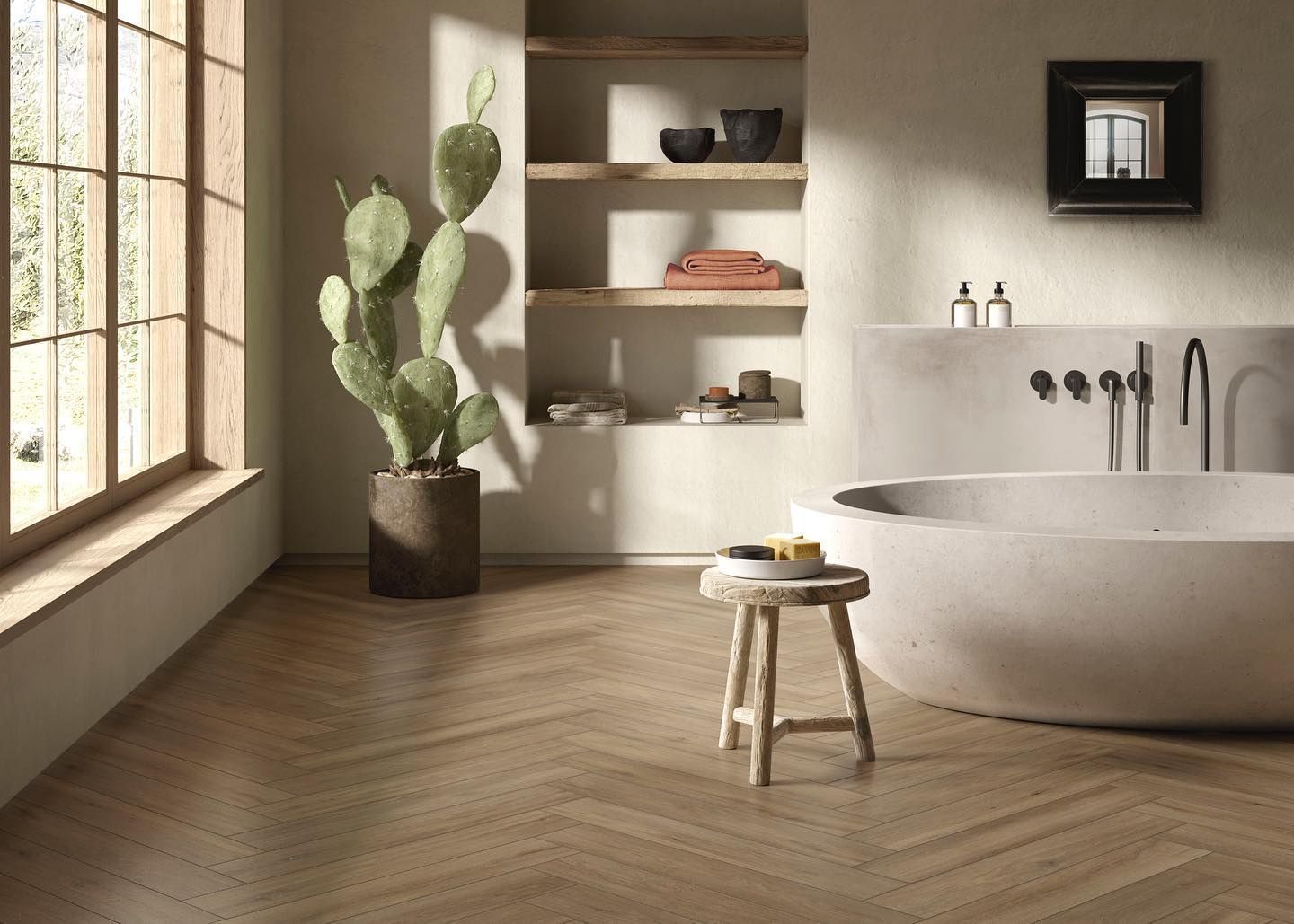 Pavimento e rivestimento in gres porcellanato di Tuscania ceramiche effetto legno