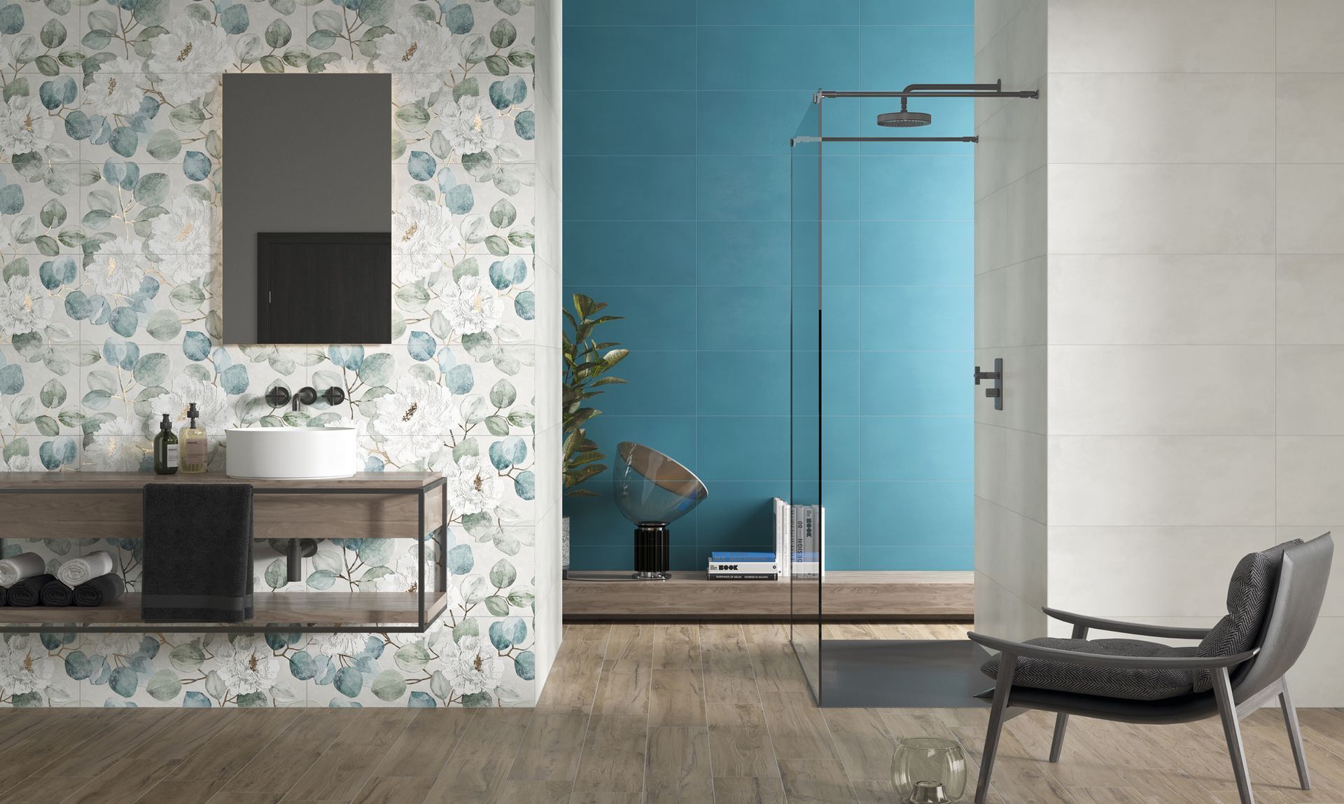 Pavimento e Rivestimento bagno in gres porcellanato serie tuscany naxos ceramica