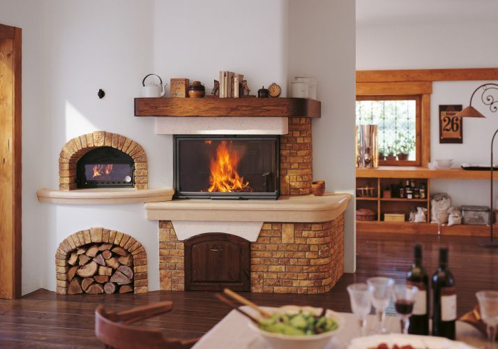 camino con forno palazzetti focolare rustico country